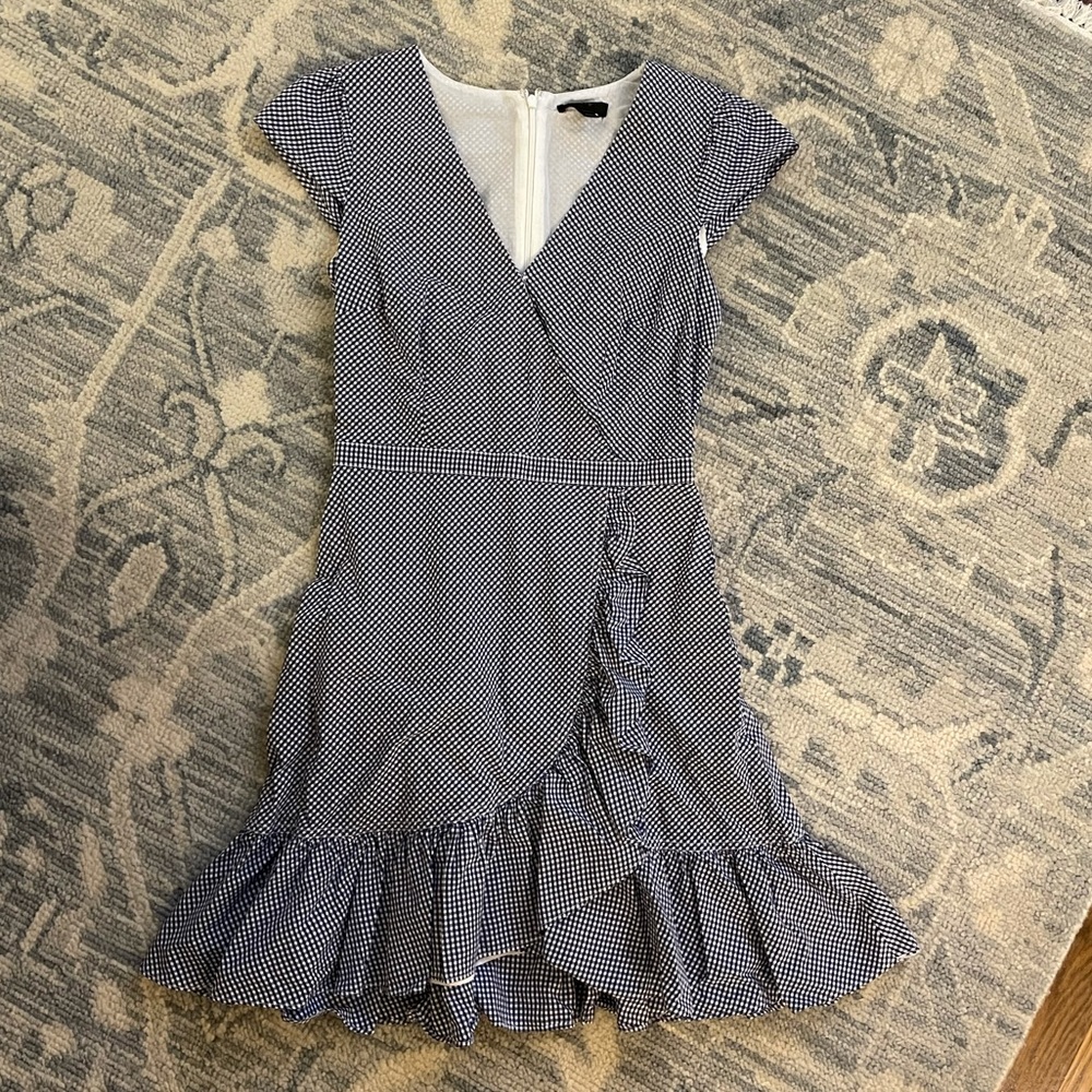 - JCrew blue gingham dress, size 0